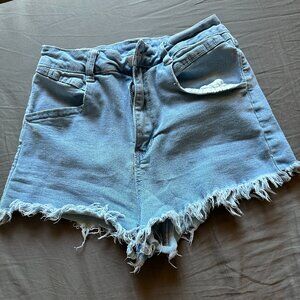 SHEIN Light-wash Denim Shorts
